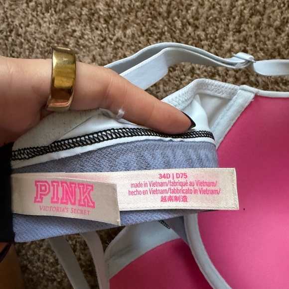 Victoria's Secret Light Blue Bra with Black Accents - Picture 4 of 4